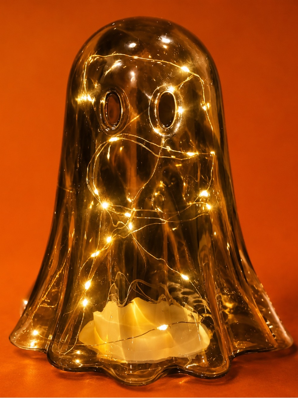 9" Tortoise Glass Ghost with LED Fairy Lights Viral Halloween Decor NEW